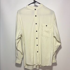 Men's Ivory Casual corduroy Button-Down Shirt